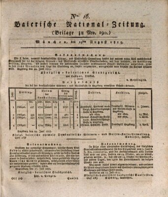 Baierische National-Zeitung Montag 14. August 1815