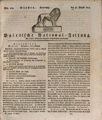 Baierische National-Zeitung Donnerstag 31. August 1815