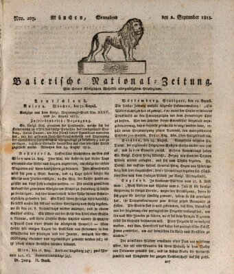 Baierische National-Zeitung Samstag 2. September 1815