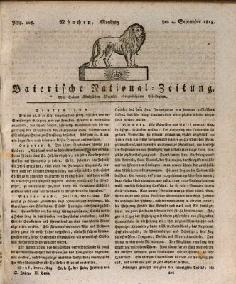 Baierische National-Zeitung Montag 4. September 1815