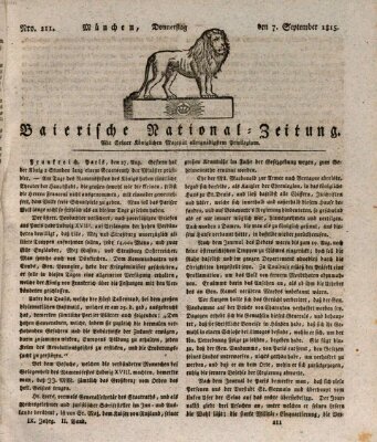 Baierische National-Zeitung Donnerstag 7. September 1815