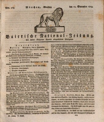 Baierische National-Zeitung Montag 11. September 1815