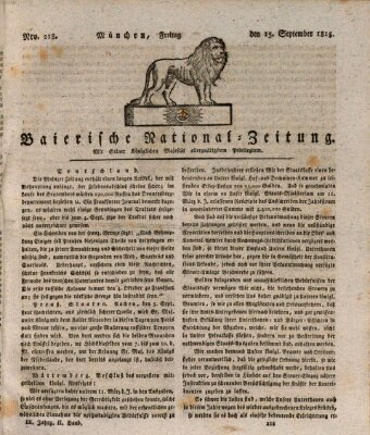 Baierische National-Zeitung Freitag 15. September 1815