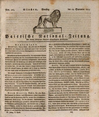 Baierische National-Zeitung Dienstag 19. September 1815