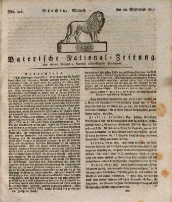 Baierische National-Zeitung Mittwoch 20. September 1815