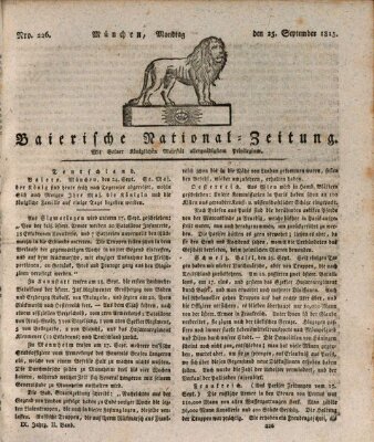 Baierische National-Zeitung Montag 25. September 1815