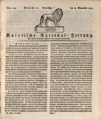 Baierische National-Zeitung Donnerstag 28. September 1815