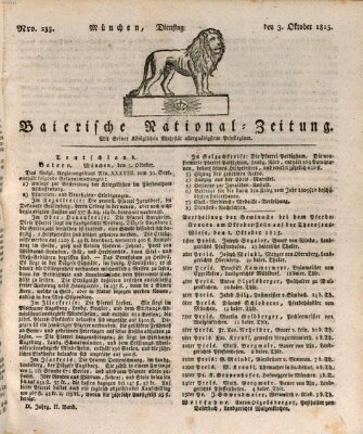 Baierische National-Zeitung Dienstag 3. Oktober 1815