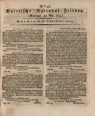 Baierische National-Zeitung Montag 20. November 1815