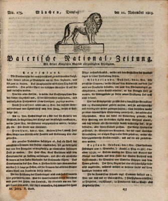 Baierische National-Zeitung Dienstag 21. November 1815