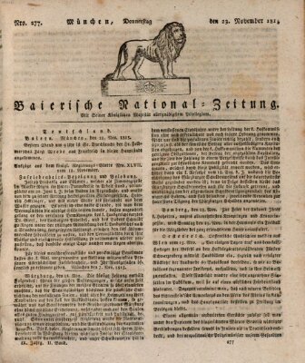 Baierische National-Zeitung Donnerstag 23. November 1815