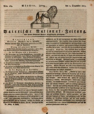 Baierische National-Zeitung Freitag 1. Dezember 1815