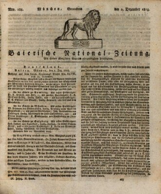 Baierische National-Zeitung Samstag 2. Dezember 1815