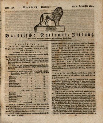 Baierische National-Zeitung Dienstag 5. Dezember 1815