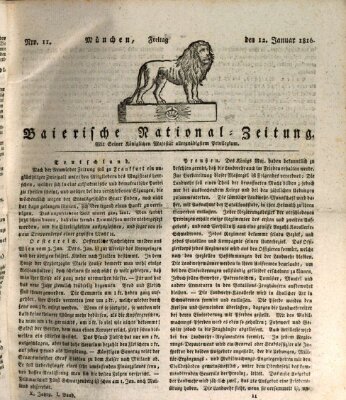 Baierische National-Zeitung Freitag 12. Januar 1816