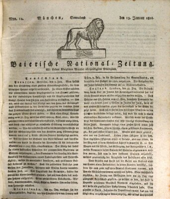 Baierische National-Zeitung Samstag 13. Januar 1816