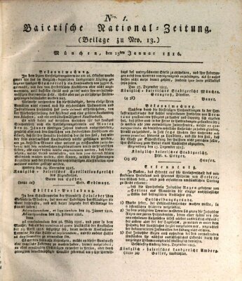 Baierische National-Zeitung Montag 15. Januar 1816