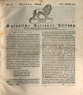 Baierische National-Zeitung Mittwoch 7. Februar 1816