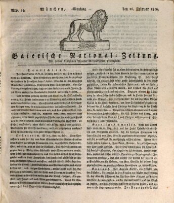 Baierische National-Zeitung Montag 26. Februar 1816