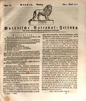 Baierische National-Zeitung Montag 1. April 1816