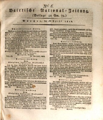 Baierische National-Zeitung Montag 1. April 1816