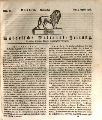 Baierische National-Zeitung Donnerstag 4. April 1816