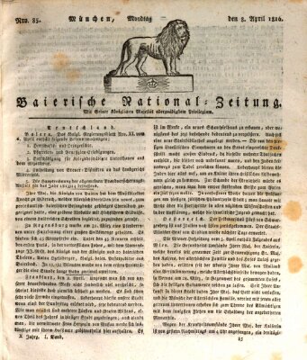 Baierische National-Zeitung Montag 8. April 1816