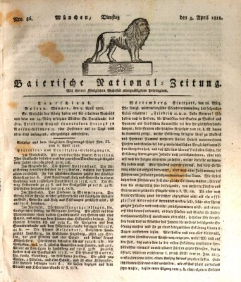 Baierische National-Zeitung Dienstag 9. April 1816