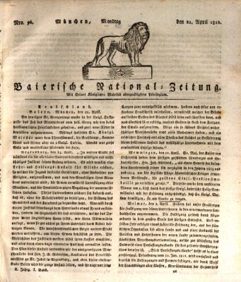Baierische National-Zeitung Montag 22. April 1816