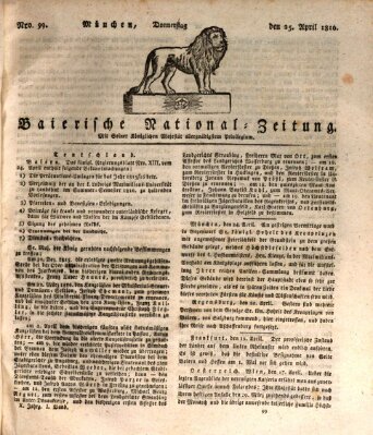 Baierische National-Zeitung Donnerstag 25. April 1816