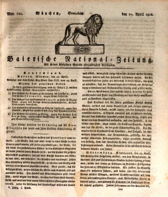 Baierische National-Zeitung Samstag 27. April 1816