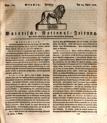 Baierische National-Zeitung Montag 29. April 1816