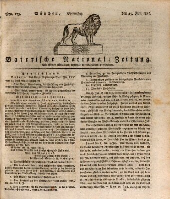 Baierische National-Zeitung Donnerstag 25. Juli 1816