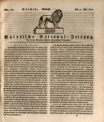 Baierische National-Zeitung Mittwoch 31. Juli 1816