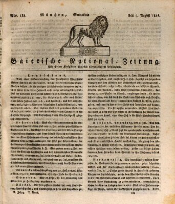 Baierische National-Zeitung Samstag 3. August 1816