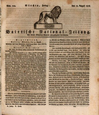 Baierische National-Zeitung Freitag 16. August 1816