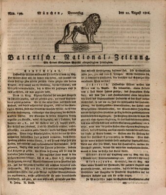 Baierische National-Zeitung Donnerstag 22. August 1816