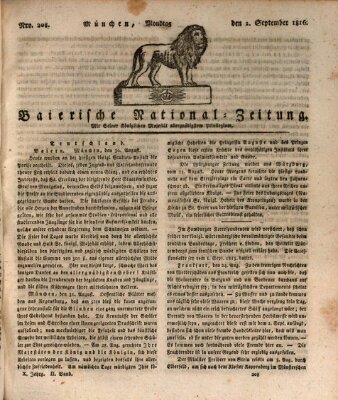 Baierische National-Zeitung Montag 2. September 1816