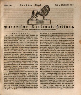 Baierische National-Zeitung Mittwoch 4. September 1816