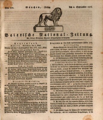 Baierische National-Zeitung Freitag 6. September 1816