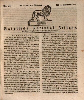 Baierische National-Zeitung Samstag 14. September 1816