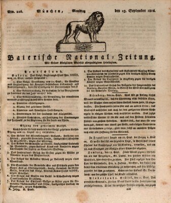 Baierische National-Zeitung Montag 23. September 1816