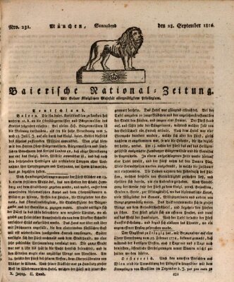 Baierische National-Zeitung Samstag 28. September 1816