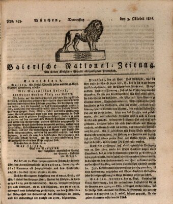 Baierische National-Zeitung Donnerstag 3. Oktober 1816