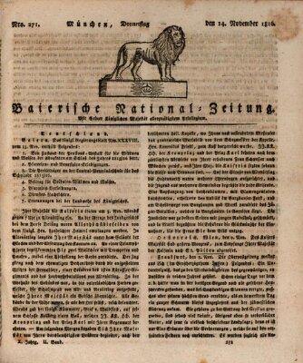 Baierische National-Zeitung Donnerstag 14. November 1816