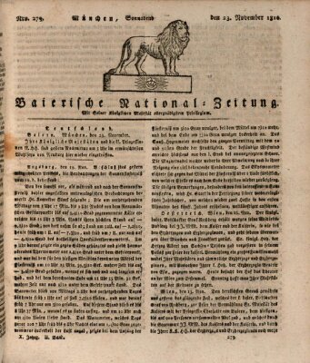 Baierische National-Zeitung Samstag 23. November 1816