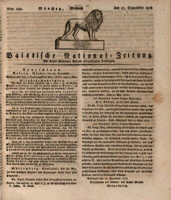 Baierische National-Zeitung Mittwoch 27. November 1816