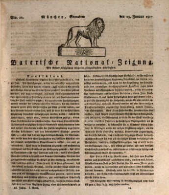 Baierische National-Zeitung Samstag 25. Januar 1817