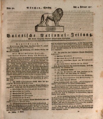 Baierische National-Zeitung Dienstag 4. Februar 1817