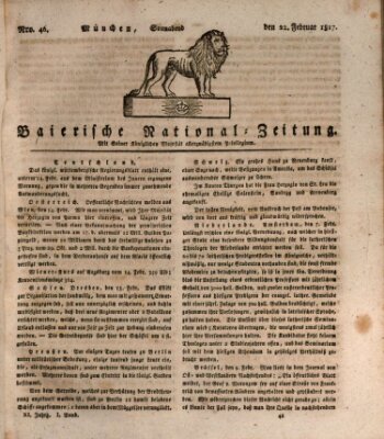 Baierische National-Zeitung Samstag 22. Februar 1817